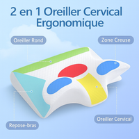 1Pc Memory Foam Cervical Pillow, 2 in 1 Ergonomic Contour Orthopedic Pillow for Neck Pain, Contoured Support Pillows,Neck Pillow